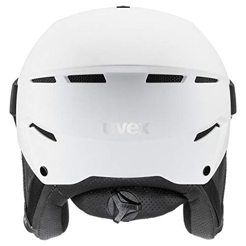 uvex instinct visor Casco de esquí, Adultos unisex, white-black mat, 56-58 cm