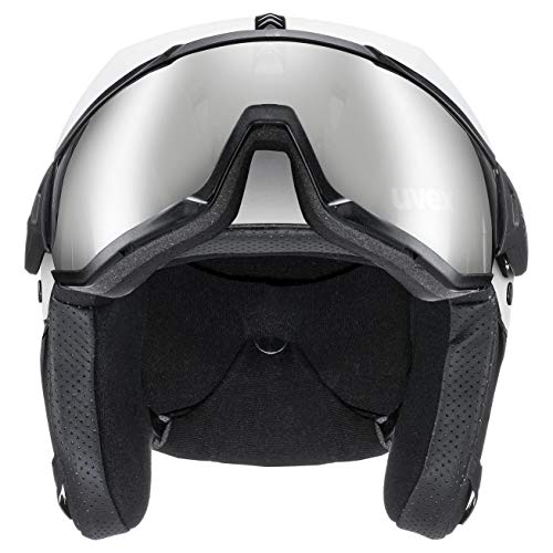 uvex instinct visor Casco de esquí, Adultos unisex, white-black mat, 56-58 cm