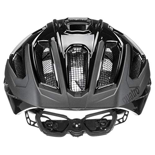 uvex Quatro Casco de Bicicleta, Unisex-Adult, All Black, 56-60 cm