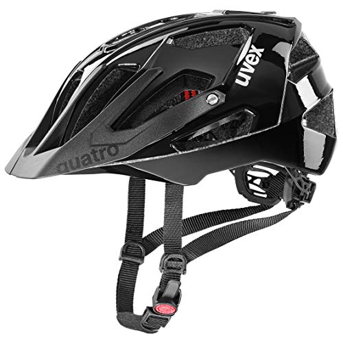 uvex Quatro Casco de Bicicleta, Unisex-Adult, All Black, 56-60 cm