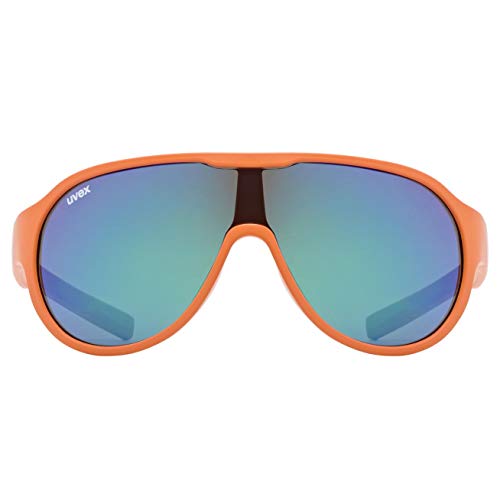 Uvex Sportstyle 512 Gafas de Sol, Unisex-Youth, Orange Mat/Mirror Green, One Size