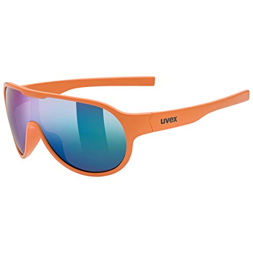 Uvex Sportstyle 512 Gafas de Sol, Unisex-Youth, Orange Mat/Mirror Green, One Size