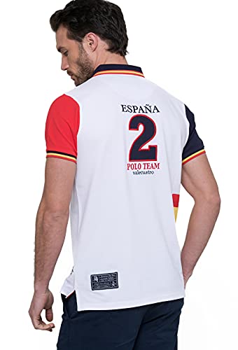 Valecuatro Polo Camiseta Bandera España, Polo de Hombre 100% Algodón