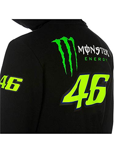 Valentino Rossi Responder-Monster Dual, Full Zip Hoodie Hombre, Negro, S