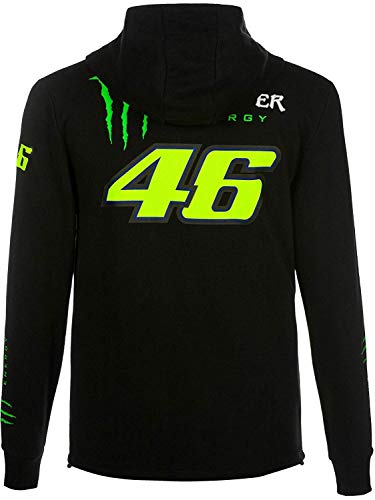 Valentino Rossi Responder-Monster Dual, Full Zip Hoodie Hombre, Negro, S