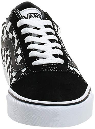 Vans Ward Canvas, Zapatilla Baja Hombre, Negro (Checker/Black/True White Pvj), 42 EU