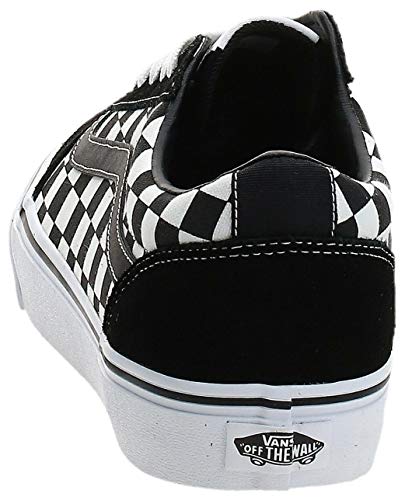 Vans Ward Canvas, Zapatilla Baja Hombre, Negro (Checker/Black/True White Pvj), 42 EU