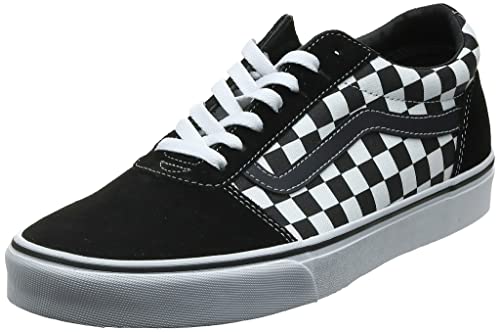 Vans Ward Canvas, Zapatilla Baja Hombre, Negro (Checker/Black/True White Pvj), 42 EU