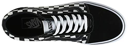 Vans Ward Canvas, Zapatilla Baja Hombre, Negro (Checker/Black/True White Pvj), 42 EU