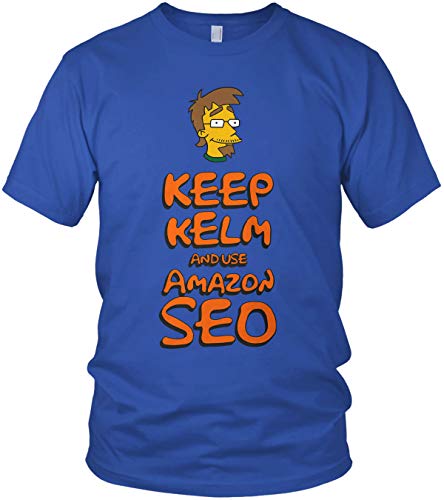 vanVerden Christian Kelm - Camiseta para hombre, diseño con texto "Keep Kelm and Use Amazon SEO" azul real XXXXXL
