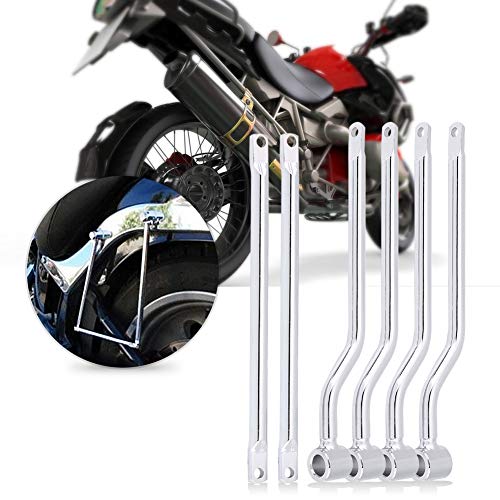 Varilla de Soporte de sillín de Motocicleta, Soporte de Borde Plateado galvanizado para Motocicleta Soportes de alforja Universal