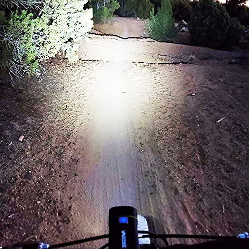 VASTFIRE - Juego de luces para bicicleta (aluminio recargable, 1000 LM, luz trasera y 5 modos, luces de bicicleta para noche