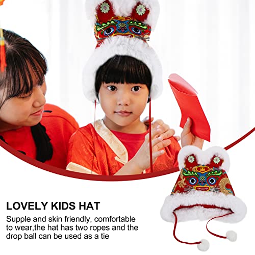 Veemoon Lindo sombrero de invierno de tigre de peluche con orejas novedad chino tigre sombrero caliente gorro de año nuevo chino sombrero para niños