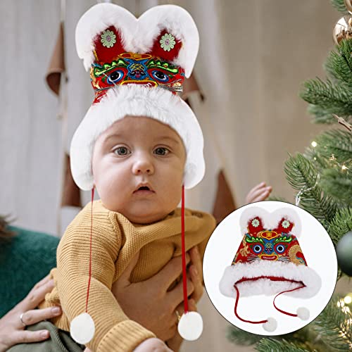 Veemoon Lindo sombrero de invierno de tigre de peluche con orejas novedad chino tigre sombrero caliente gorro de año nuevo chino sombrero para niños