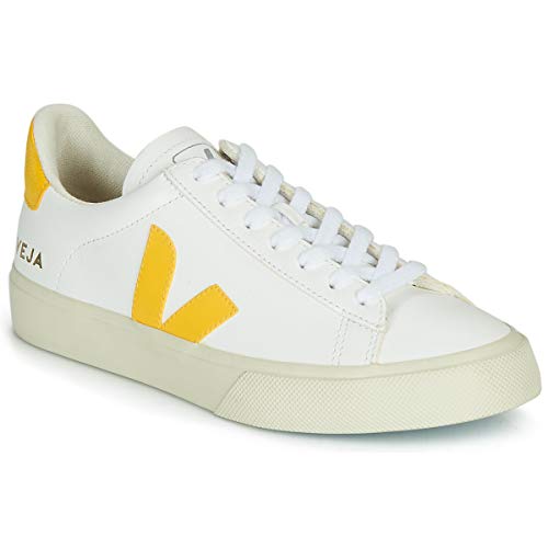 Veja Campo Zapatillas Moda Mujeres Blanco/Amarillo - 37 - Zapatillas Bajas Shoes