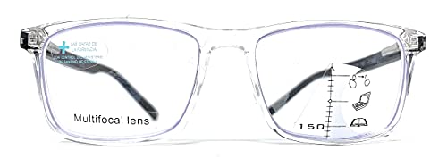 VENICE EYEWEAR OCCHIALI | Gafas de lectura multifocales progresivas, presbicia, vista cansada, Progresivo. Diseño en 5 Colores. VENICE MULTIFOCUS - Dioptrías: 1 a 3,5 (Transparente, +3,50)