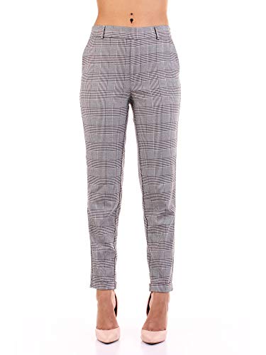 Vero Moda Vmmaya Mr Loose Check Pant Noos Pantalones, Multicolor (Black Checks: White), 40/ L30 (Talla del Fabricante: Large) para Mujer