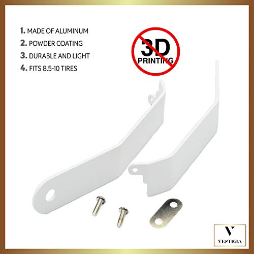 Vestigia® - Aluminio de Soporte para Guardabarros para Xiaomi M365 / Pro Scooter, Kits de Modificación, M365 Accesorios, Patinete Electrico, Scooter Accesorios (Blanco)