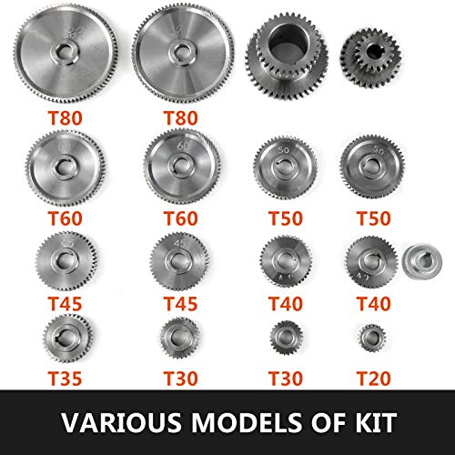 VEVOR Mini Engranaje T30-T60 CJ0618 17 pcs Ampliamente Utilizado en Fresadoras Formadoras de Engranajes Taladradoras Talladoras con Fresa Madre u Otras Ocasiones de Transmisión de Maquinaria