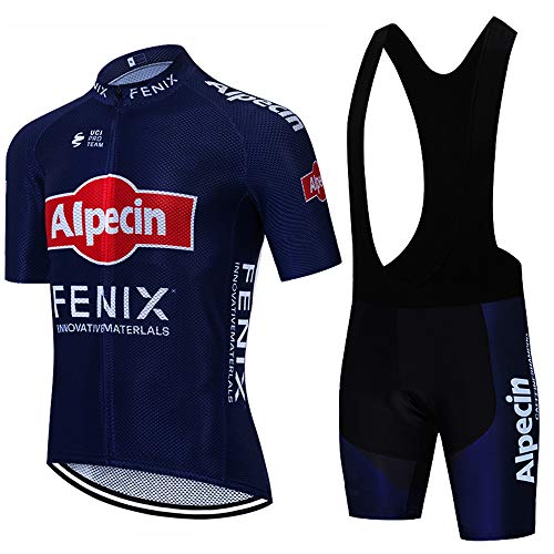 VFGSB Jerseys de Ciclismo para Hombres Mangas Cortas Ropa de Bicicleta Transpirable 5D Gel Pad Shorts Trajes de Ciclismo