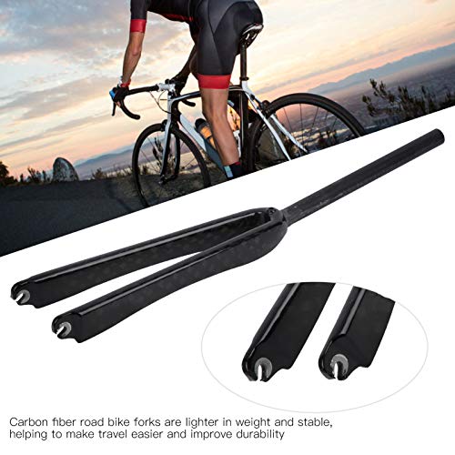 VGEBY Horquilla de Fibra de Carbono para Bicicleta, Horquilla Delantera de Fibra de Carbono de 25,4 MM para Bicicleta de Carretera Duradera, Horquilla de Engranaje Fijo, Piezas de Ciclismo