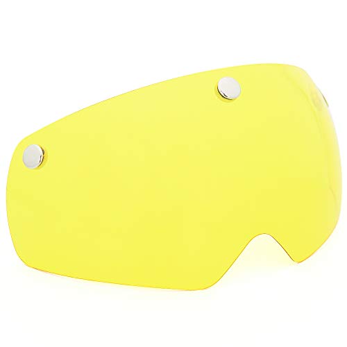 VICTGOAL Casco Gafas Bici Casco de Bicicleta para Adultos con Visera Magnética Desmontable Antipolvo a Prueba de Viento para Casco de Bicicleta Seguridad (Amarillo)