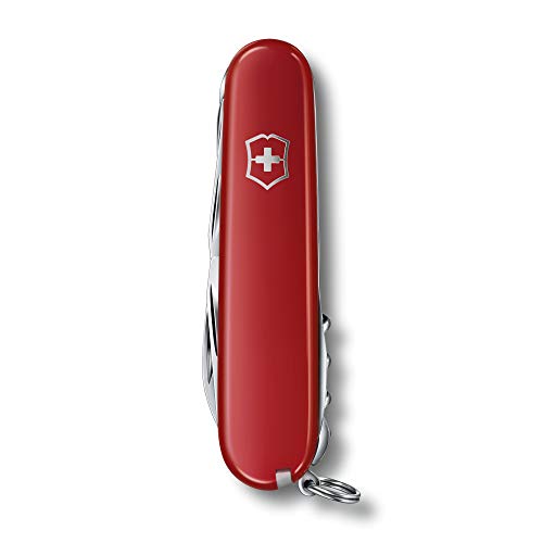 Victorinox Huntsman Navaja con 15 funciones, incluyendo tijeras, sierra para madera y destornillador, color rojo