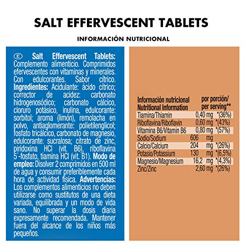 VICTORY ENDURANCE Salt Effervescent Tabs 15 comprimidos por tubo, con 5 electrolitos y 3 vitaminas ,Fácil disolución y sabor agradable, Apto para veganos, sin gluten, sin lactosa, 15 Unidad