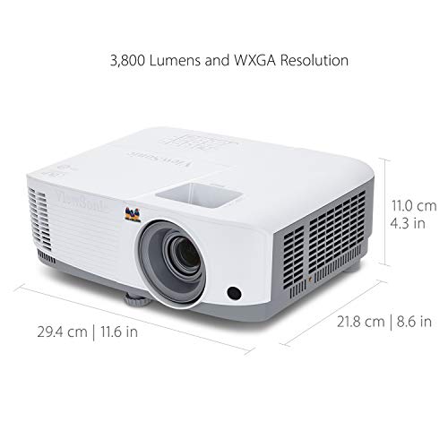 ViewSonic PA503W Proyector WXGA (DLP, 1280 x 800, 3.600 ANSI lumens, contraste 22.000:1, 16:10, HDMI, 2W), color blanco