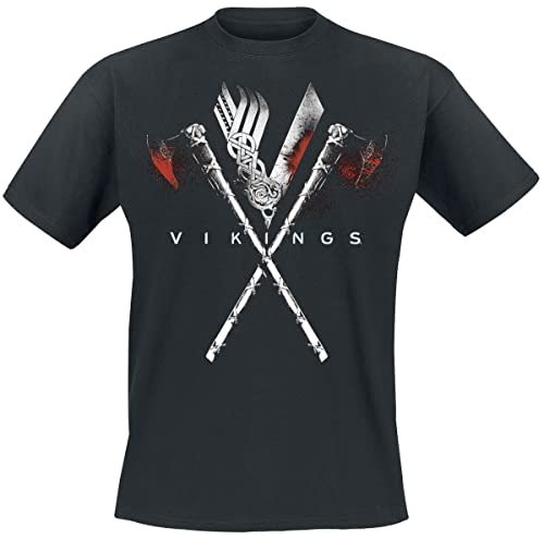 Vikings Axe To Grind Hombre Camiseta Negro M, 100% algodón, Regular