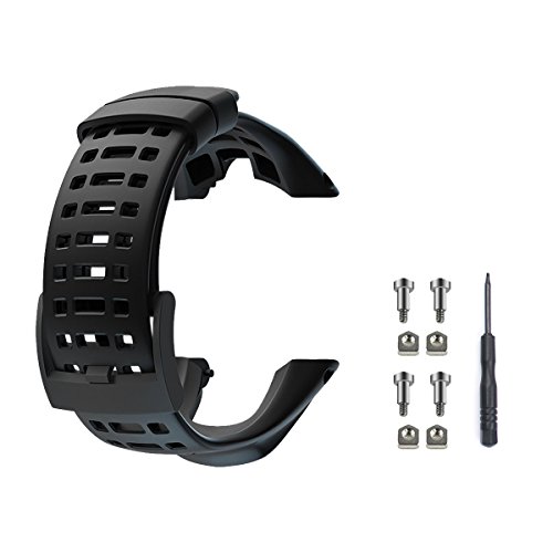 Vindar Correa para Reloj, Reloj de Correa para Bandas de para Suunto Ambit 1/2/2S/2R/3 Sport/Run/Peak (Negro, Incluye 1*Destornillador+4*Tornillos)