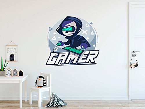 Vinilo Decorativo para Pared Logo Gamer | Varias Medidas 100x87cm | Pegatina Adhesiva Decorativa de Diseño Elegante