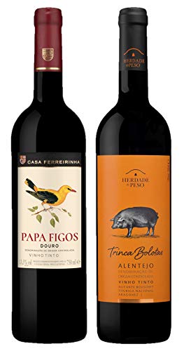 Vino Tinto Casa Ferreirinha Papa Figos (DOC Douro) + Vino Tinto Heredade Do Peso Trinca Bolotas (DOC Alentejo) - 2 botellas de 750 ml - Total: 1500 ml