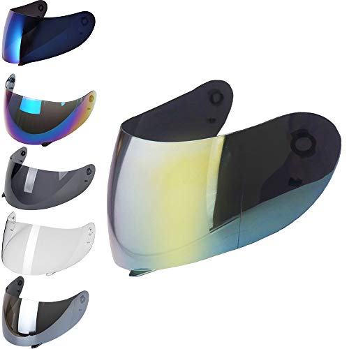 Visera para casco AGV K3 K4 K4 Evo Viseras transparentes ahumadas en oro azul espejo plata arco iris Aftermarket (oro iridium)