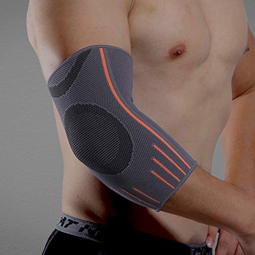 VITTO Coderas Epicondilitis para Hombre y Mujer, Coderas Deportiva para Crossfit, Tendinitis, Codo Golfista y Codo Tenista (L, Gris)