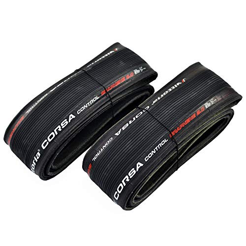 Vittoria Corsa Control G2.0 700x25C Clincher Bicycle Bike Tire 320TPI, Black, 2 Tire, VT2094