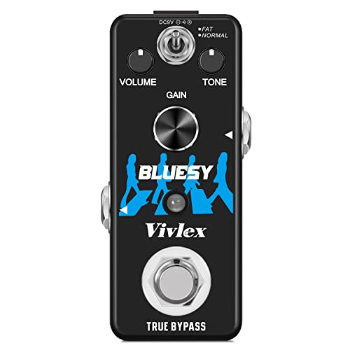 Vivlex LEF-321 Blues Overdrive Pedaleras Guitar Effects Pedal Mini Amplificador de tubo analógico Overdrive Crunch Stompbox para Bass de Guitarra Eléctrica