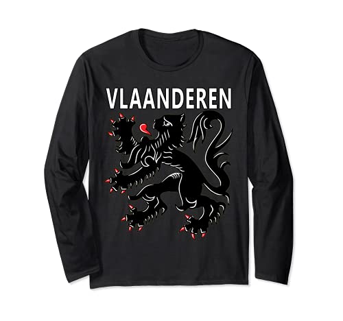 Vlaanderen León Flandes, diseño de pueblo flamenco Manga Larga