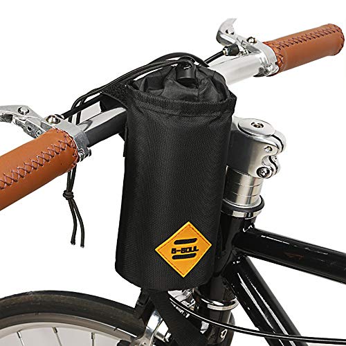 VOANZO Bolsa para Botella de Agua para Bicicleta, Bolsa para Bicicleta aislada con Marco de Bicicleta Triangular Estable, para Accesorios de Bicicleta 170 x 80 x 80 mm (Negro)