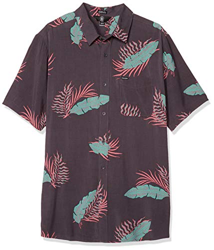 Volcom Bermuda S/S Camisa, Hombre, Dark Charcoal, L