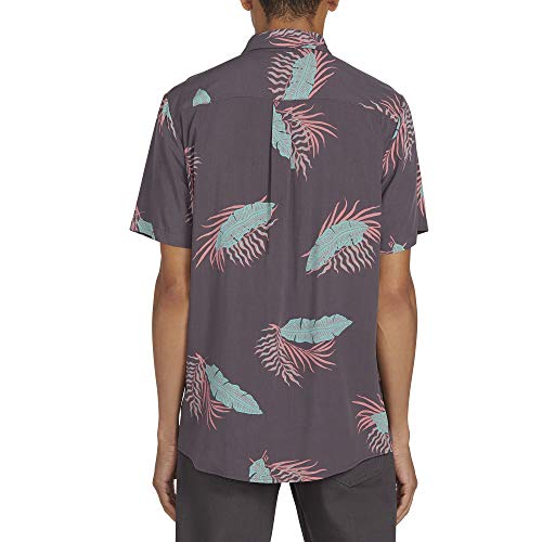 Volcom Bermuda S/S Camisa, Hombre, Dark Charcoal, L