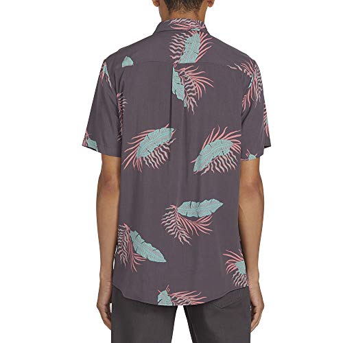 Volcom Bermuda S/S Camisa, Hombre, Dark Charcoal, L