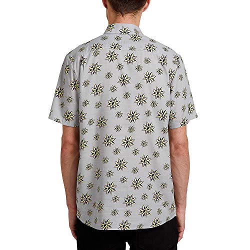 Volcom Burch Bloom S/S Camisa, Hombre, Tower Grey, M