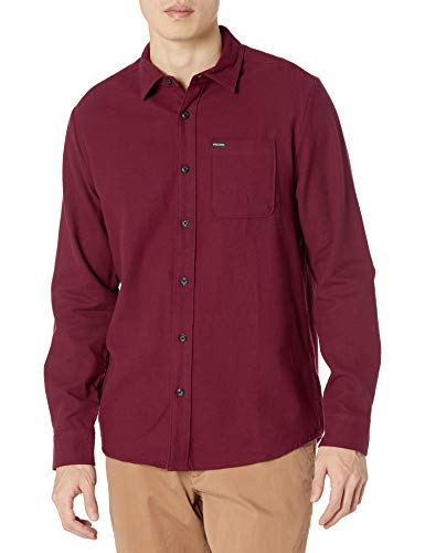 Volcom Caden Solid L/S Camiseta de Manga Larga, Hombre, Port, XS