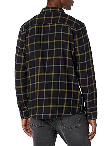 Volcom Camisa de Manga Larga Marca Modelo Caden Plaid LS, Black, M