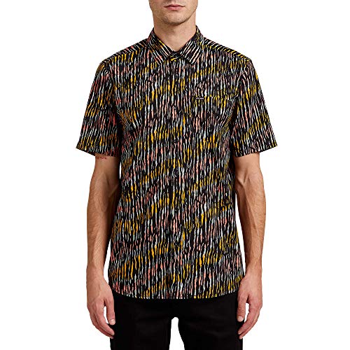 Volcom High Ball S/S Camisa, Hombre, Black, L