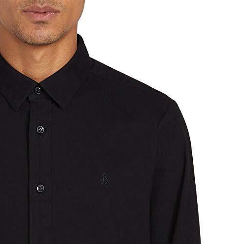 Volcom Oxford Stretch L/S Camisa, Hombre, New Black, L