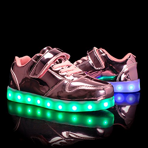 Voovix Kids Low-Top Led Light Up Shoes con Control Remoto Zapatos con Luces para niños y niñas(Rosa01,EU30/CN30)