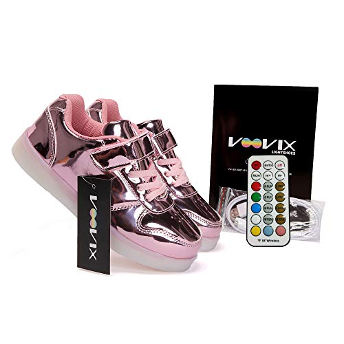 Voovix Kids Low-Top Led Light Up Shoes con Control Remoto Zapatos con Luces para niños y niñas(Rosa01,EU30/CN30)