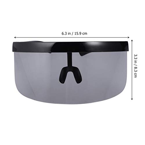 VORCOOL Oversize - Gafas de sol futuristic Shield con visera plana, unisex, protección cortavientos, protección solar para hombres y mujeres deportes al aire libre (negro)